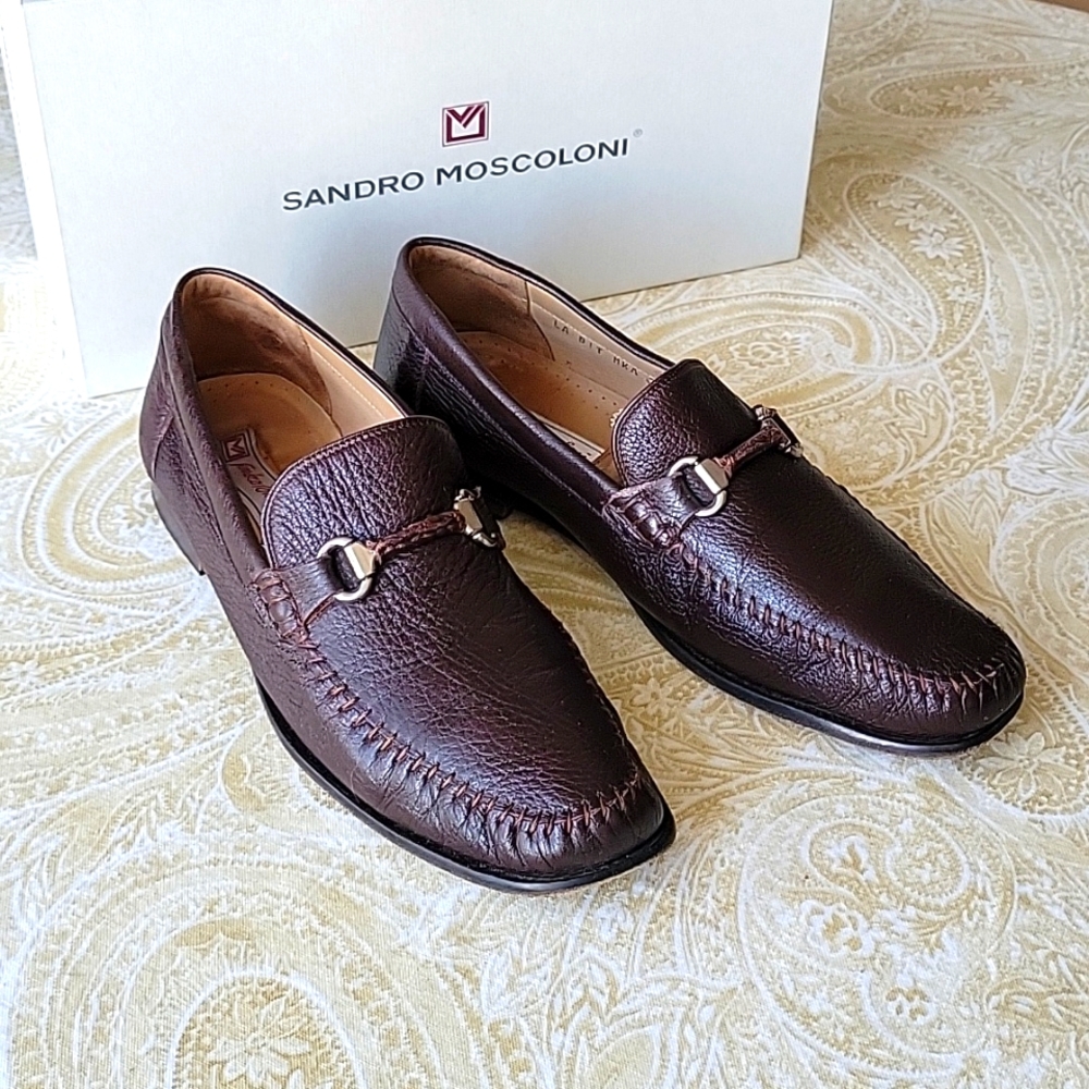 Sandro Moscoloni Leather Penny Loafers Size 11.5